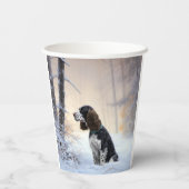 English Springer Spanier Let It Snow Christmas Pappbecher (Rückseite)