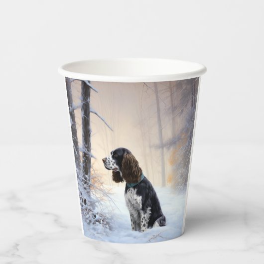 English Springer Spanier Let It Snow Christmas Pappbecher (Rückseite)