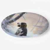 English Springer Spanier Let It Snow Christmas Pappteller (Schrägansicht)