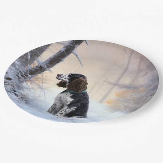 English Springer Spanier Let It Snow Christmas Pappteller (Schrägansicht)