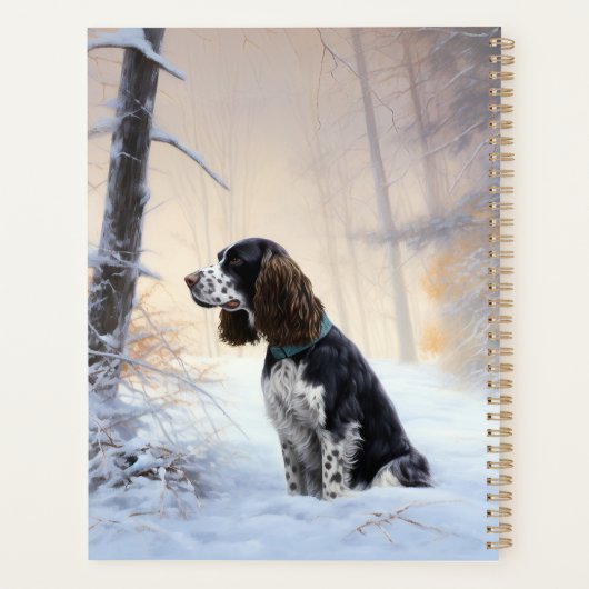 English Springer Spanier Let It Snow Christmas Planer (Rückseite)