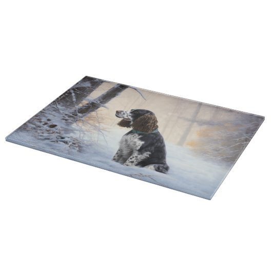 English Springer Spanier Let It Snow Christmas Schneidebrett (Ecke)