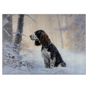 English Springer Spanier Let It Snow Christmas Schneidebrett