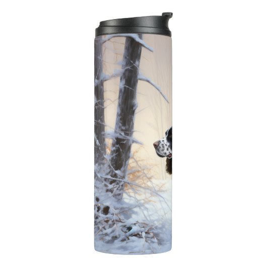 English Springer Spanier Let It Snow Christmas Thermosbecher (Nach links gedreht)