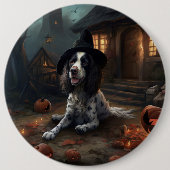 English Springer Spanier Pumpkins Halloween Beängs Button (Vorderseite)