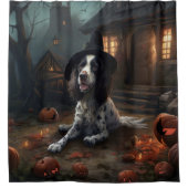 English Springer Spanier Pumpkins Halloween Beängs Duschvorhang (Vorderseite)