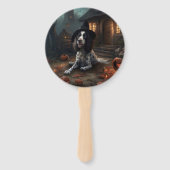 English Springer Spanier Pumpkins Halloween Beängs Fächer (Rückseite)