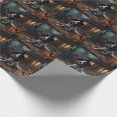 English Springer Spanier Pumpkins Halloween Beängs Geschenkpapier (Ecke)