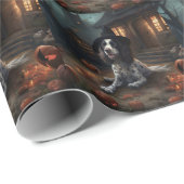 English Springer Spanier Pumpkins Halloween Beängs Geschenkpapier (Rolleneckpunkt)