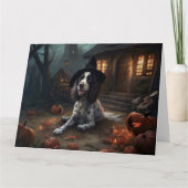 English Springer Spanier Pumpkins Halloween Beängs Karte (Vorderseite)