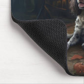 English Springer Spanier Pumpkins Halloween Beängs Mousepad (Ecke)