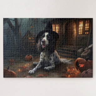 English Springer Spanier Pumpkins Halloween Beängs Puzzle