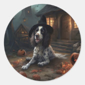 English Springer Spanier Pumpkins Halloween Beängs Runder Aufkleber (Vorderseite)