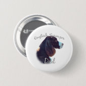 English Springer Spanier Vater 2 Button (Vorne & Hinten)