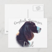 English Springer Spanier Vater 2 Postkarte (Vorne/Hinten)