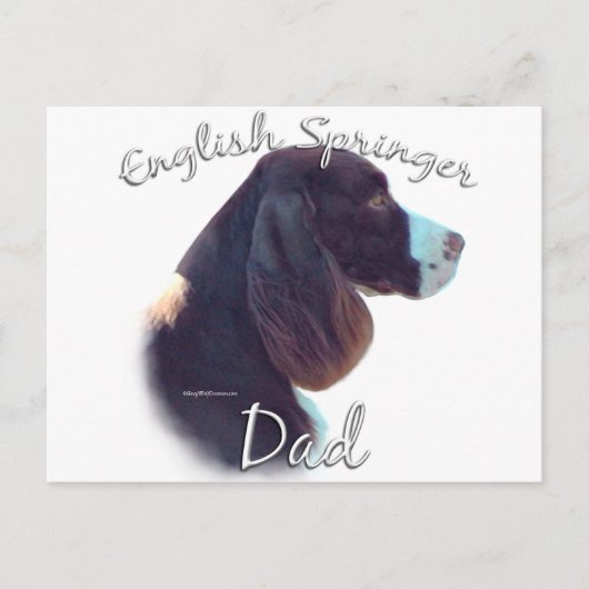 English Springer Spanier Vater 2 Postkarte (Vorderseite)