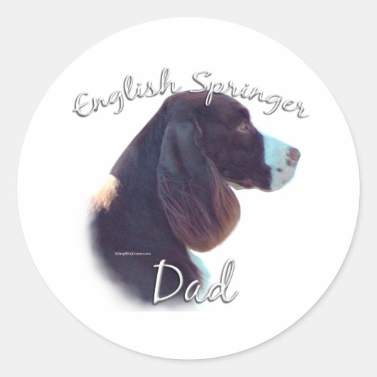 English Springer Spanier Vater 2 Runder Aufkleber (Vorderseite)