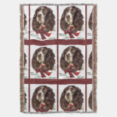 English Springer Spanier Weihnachten Decke (Vorderseite Vertikal)