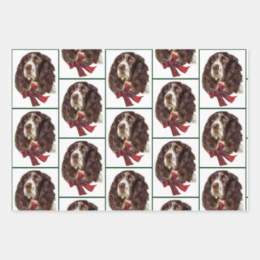 English Springer Spanier Weihnachten Geschenkpapier Set (Vorderseite 2)