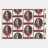 English Springer Spanier Weihnachten Geschenkpapier Set (Vorderseite)