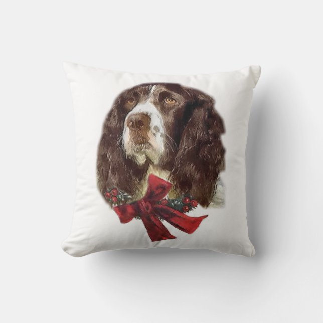 English Springer Spanier Weihnachten Kissen (Vorderseite)