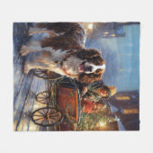 English Springer Spanier Weihnachtsfeiertage Fleecedecke (Vorderseite (Horizontal))