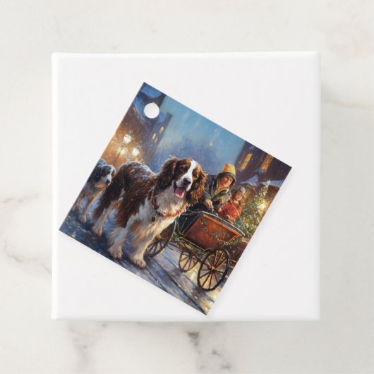 English Springer Spanier Weihnachtsfeiertage Geschenkanhänger (Beispiel)