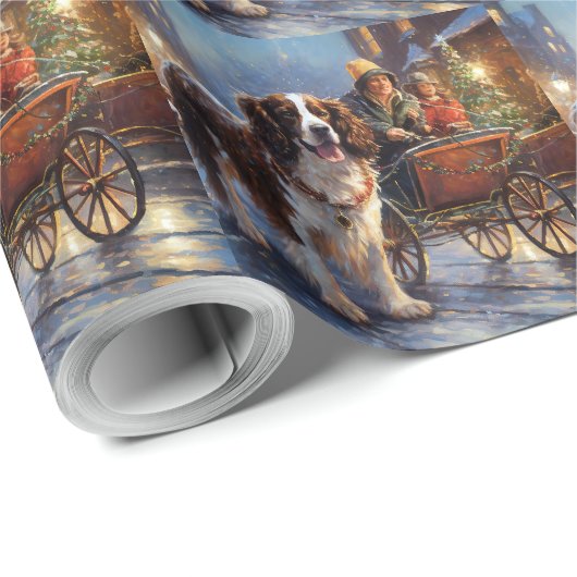 English Springer Spanier Weihnachtsfeiertage Geschenkpapier (Rolleneckpunkt)