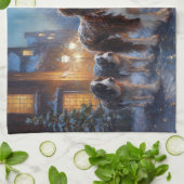 English Springer Spanier Weihnachtsfeiertage Geschirrtuch (Gefaltet)