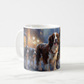 English Springer Spanier Weihnachtsfeiertage Kaffeetasse (Vorderseite Links)