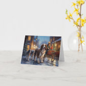 English Springer Spanier Weihnachtsfeiertage Karte (Gelbe Blume)