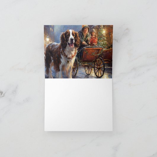 English Springer Spanier Weihnachtsfeiertage Karte (Innenseite)