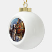 English Springer Spanier Weihnachtsfeiertage Keramik Kugel-Ornament (Rechts)