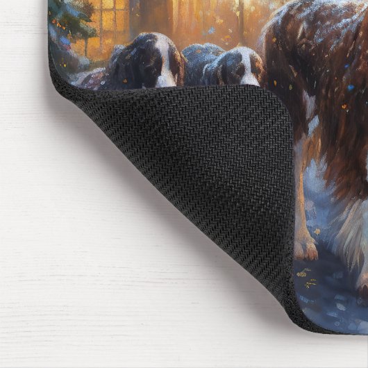 English Springer Spanier Weihnachtsfeiertage Mousepad (Ecke)