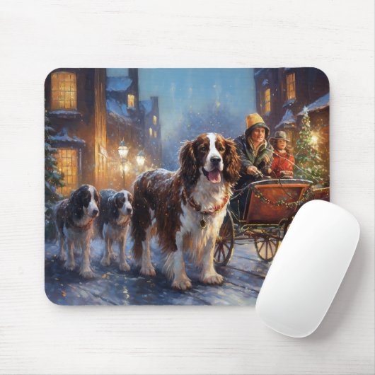 English Springer Spanier Weihnachtsfeiertage Mousepad (Mit Mouse)