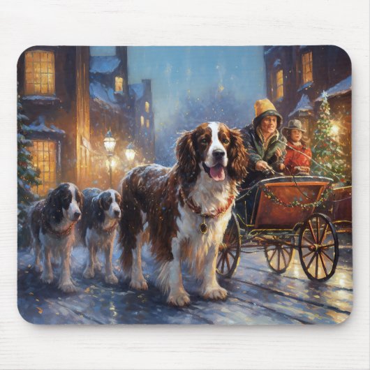 English Springer Spanier Weihnachtsfeiertage Mousepad (Vorne)
