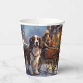 English Springer Spanier Weihnachtsfeiertage Pappbecher (Rückseite)