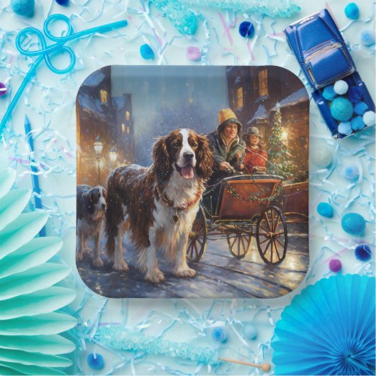English Springer Spanier Weihnachtsfeiertage Pappteller (Party)