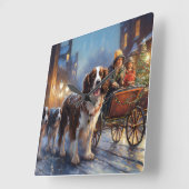 English Springer Spanier Weihnachtsfeiertage Quadratische Wanduhr (Winkel)