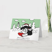 English Springer Spanier Weihnachtszeit Cartoon Feiertagskarte (Rückseite)