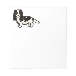 English Springer Spanisch Black ans White Cartoon Notizblock