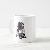 English Springer Spanisch Puppy - schwarz-weiß Kaffeetasse (Vorderseite Links)