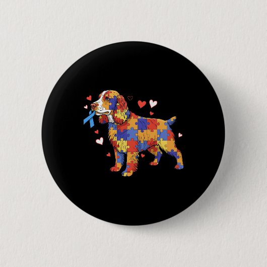 English Springer Spanisch Puzzle Autism Awareness Button (Vorderseite)