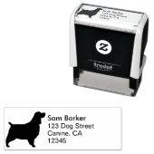 English Springer Spanisch Silhouette Rücksendeadre Permastempel (Beispiel)