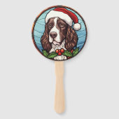 English Springer Spanisch Stains Glass Weihnachten Fächer (Rückseite)