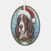 English Springer Spanisch Stains Glass Weihnachten Ornament Aus Glas (Vorderseite links)