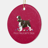English Springer Spanisch Weihnachtsdesign Keramik Ornament (Links)