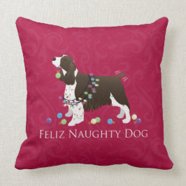 English Springer Spanisch Weihnachtsdesign Kissen