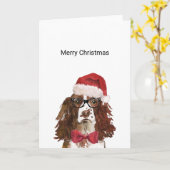 English Springer Spanisch Weihnachtskarte Karte (Gelbe Blume)