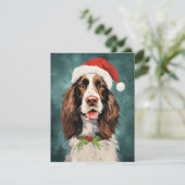 English Springer Spanisch Weihnachtsmalerei Feiertagskarte (Stehend Vorderseite)